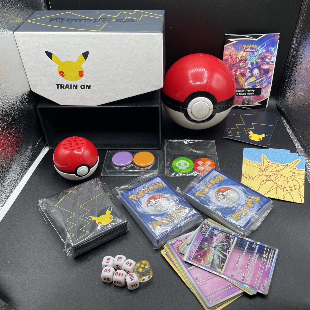 Pokémon TCG 25th Anniversary Lot Box Sleeves Poké Balls Dice Markers Mixed Lot!